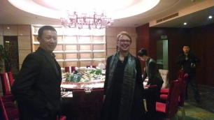 Susan Petry and the Dean of Changchun University. Photo by Leisa DeCarlo.